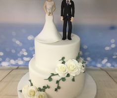 Bride and groom with sugar flowers