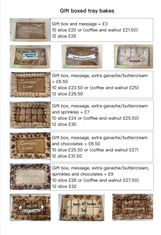 Gift boxed tray bake prices