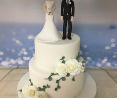 Bride and groom with sugar flowers