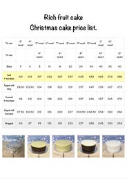 Rich fruit/Christmas cake price list
