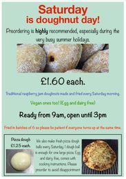 Doughnuts and pizza dough poster