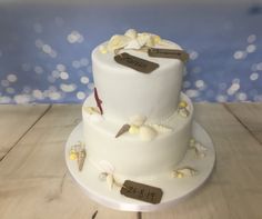 Two tiered shell cake