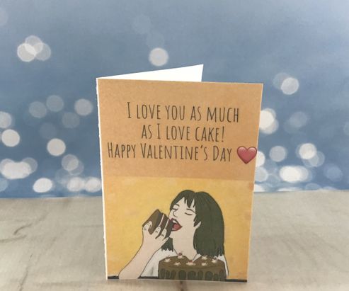 Girl with cake Valentine's